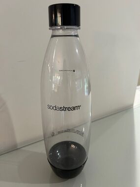 SodaStream Clear Carbonating Bottle with Black Cap